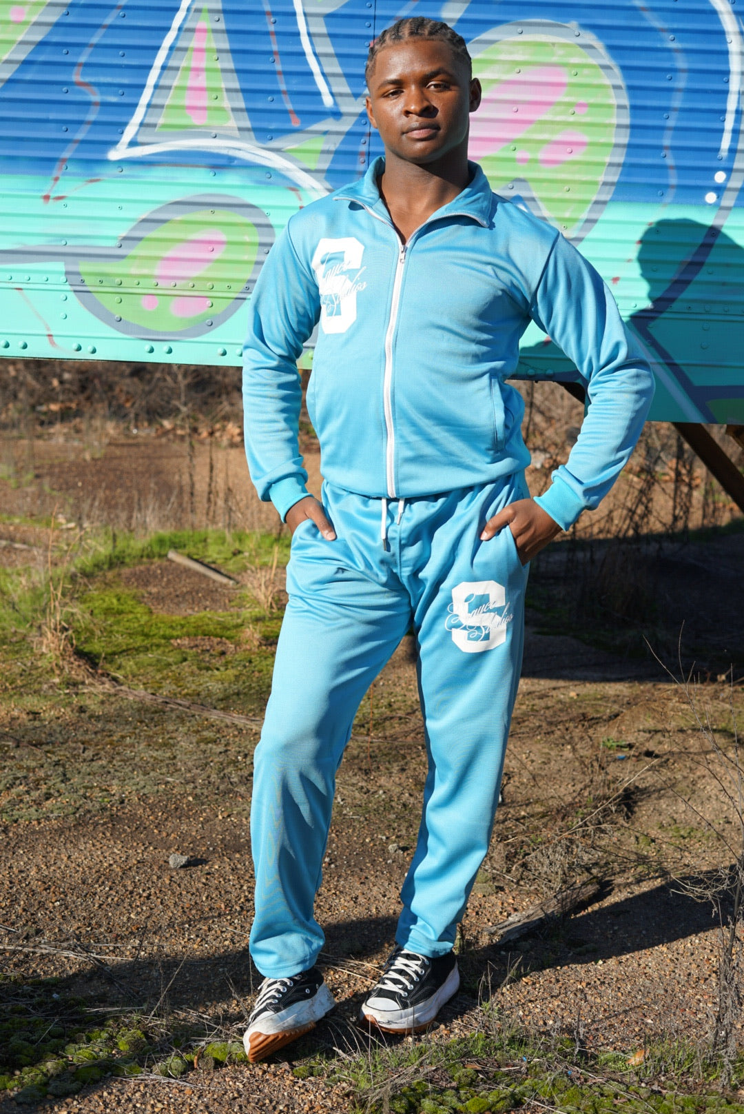 Baby blue tracksuit hotsell